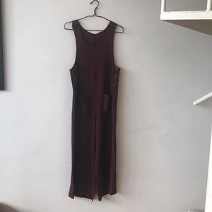 Vintage gingham cropped overalls with pockets